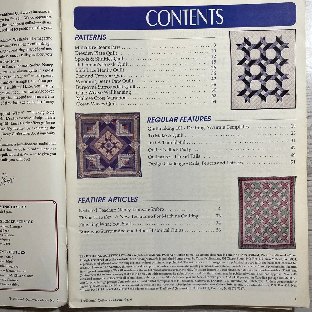 Vintage‎ 1990's Lot Of 4 Quilting Pattern Magazines Baby Christmas Butterfly